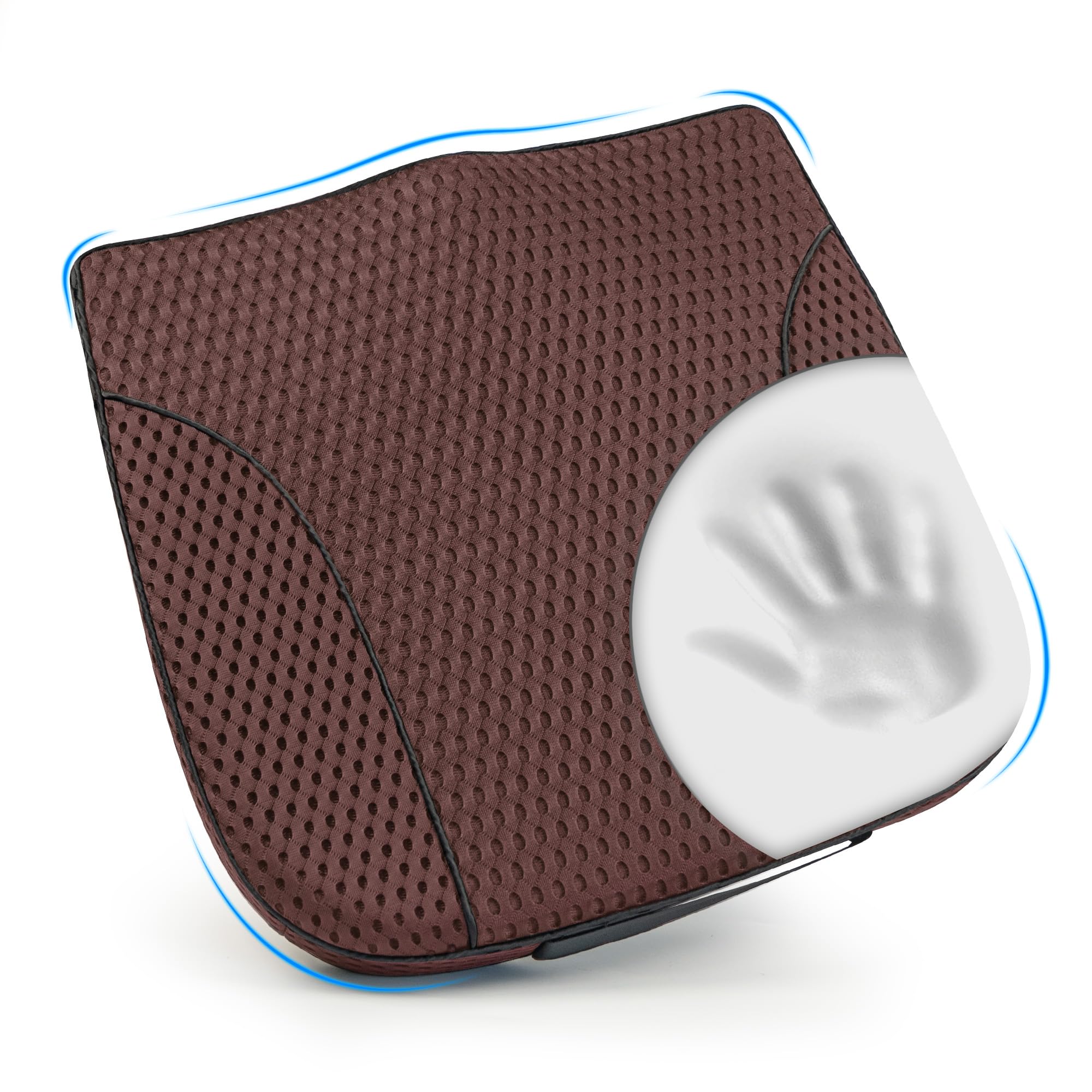 Lofty Aim Car Seat Cushion, Comfortable Memory Foam Seat Pillow for Driving, Sciatica-Back Pain Relief, Cushion for Car-Truck, Office, Wheelchair - Mesh Brown