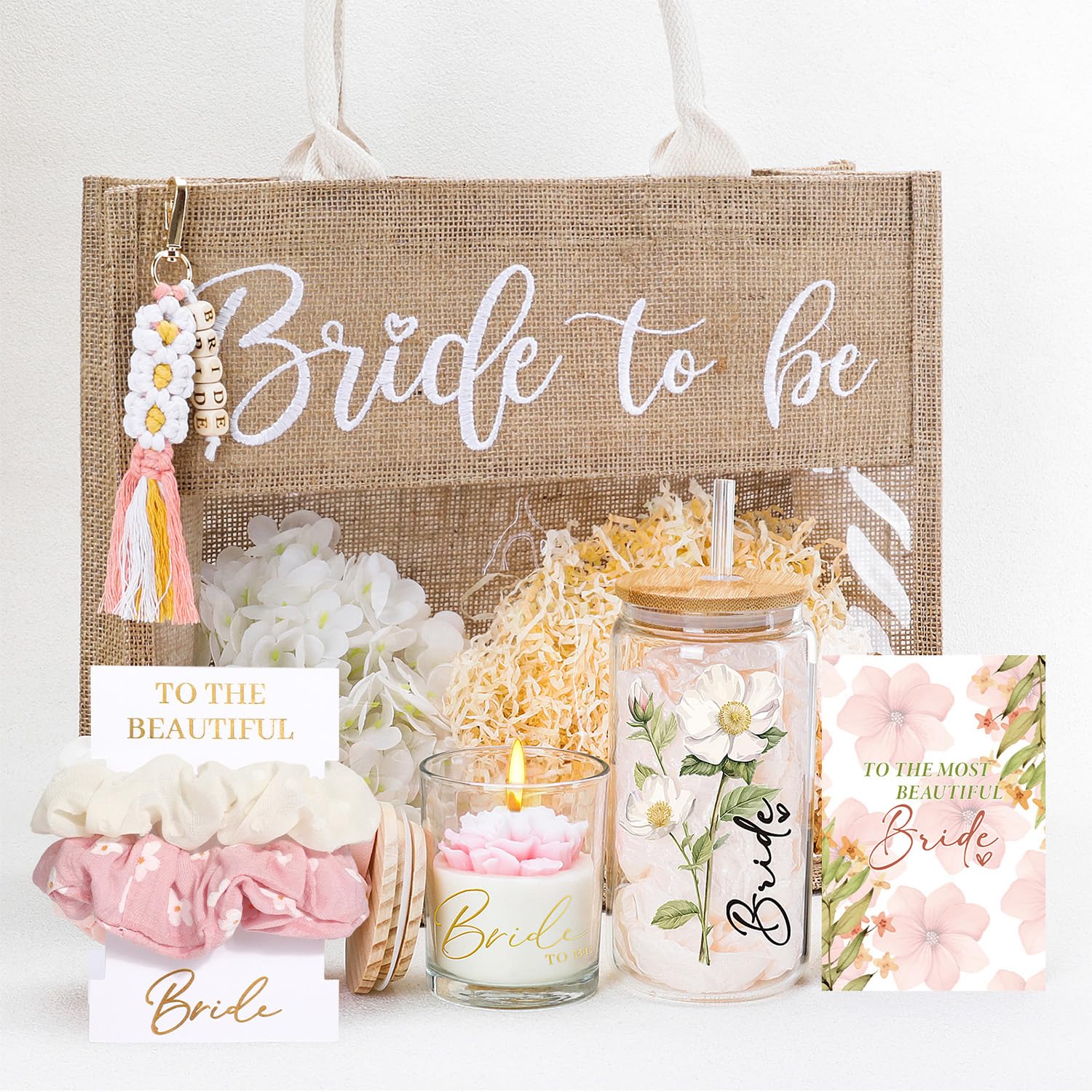 Elysirise Bridal Shower Gifts for Bride to Be,Bachelorette Gifts Wedding Engagement Gift for Bride,Bridal Tote Bag Glass Cup Gift