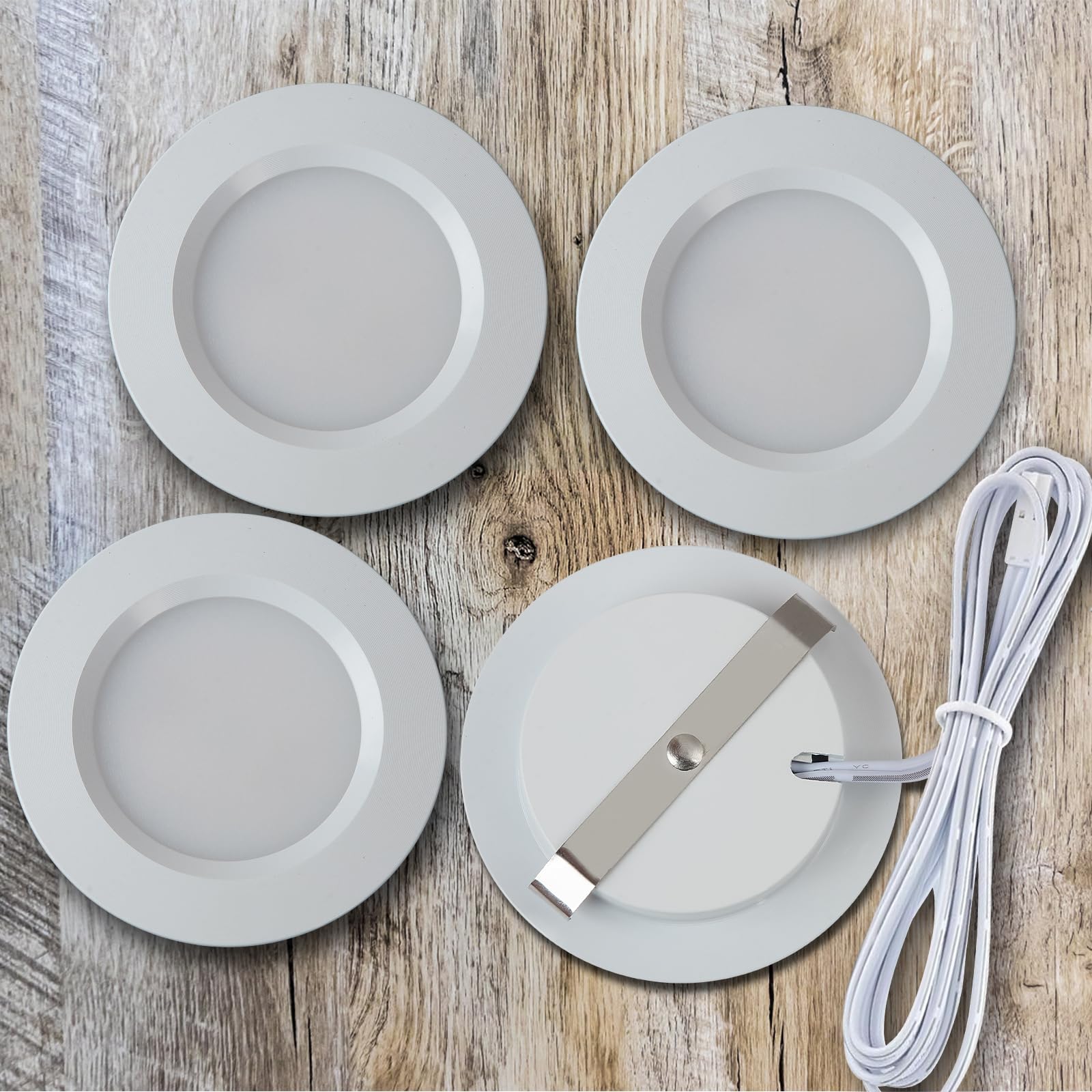 HCFEI Set van 1 meubellamp, 12 V, ultra plat, 3 W led-inbouwspot, 55 mm