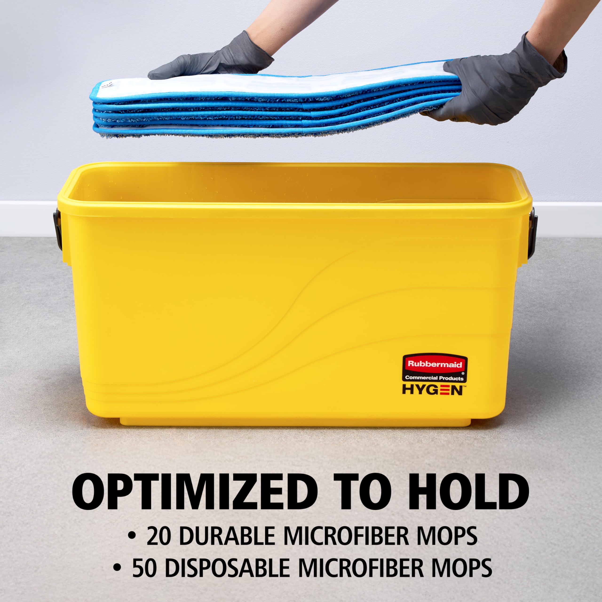 Rubbermaid Commercial Products Commercial Products FGQ95088YEL Seau de Chargement pour Franges de Nettoyage Microfibres Hygen, Jaune