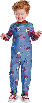 Disguise Chucky Costume for Toddlers, Official Childs Play Chucky Costume Jumpsuit and Mask Outfit, Classic Size Medium (4T)