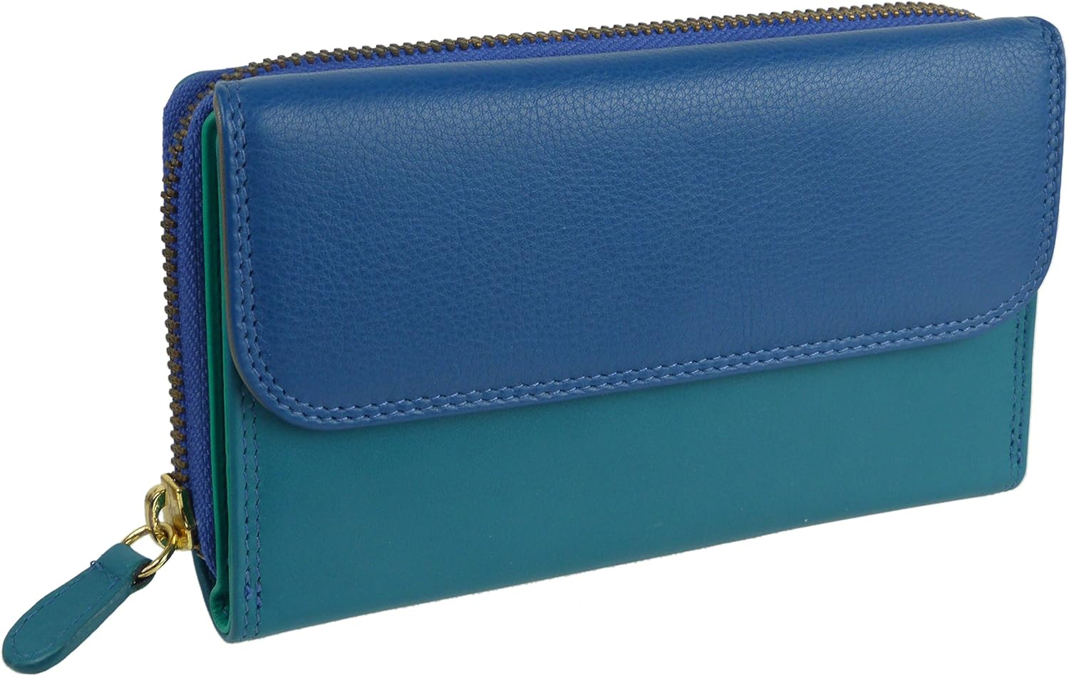 Ladies Leather Medium Zip Around Purse/Wallet by Golunski Multi Colourful - Image 4