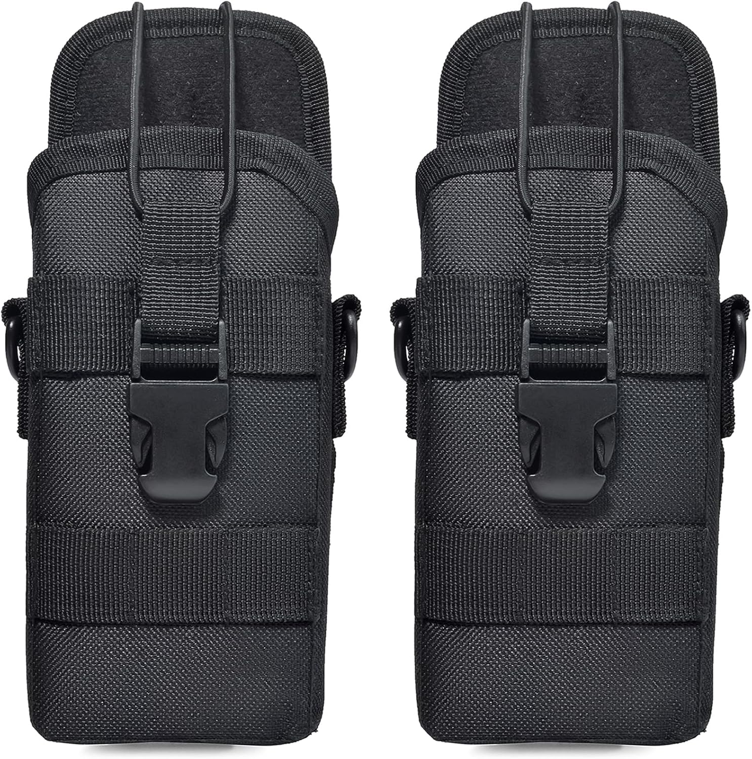 HYS Tactical Holster Nylon MOLLE Radio Pouch, Universal Walkie Talkie Holder for Police Vest, Motorola Midland President Cobra Uniden Handheld CB Radio