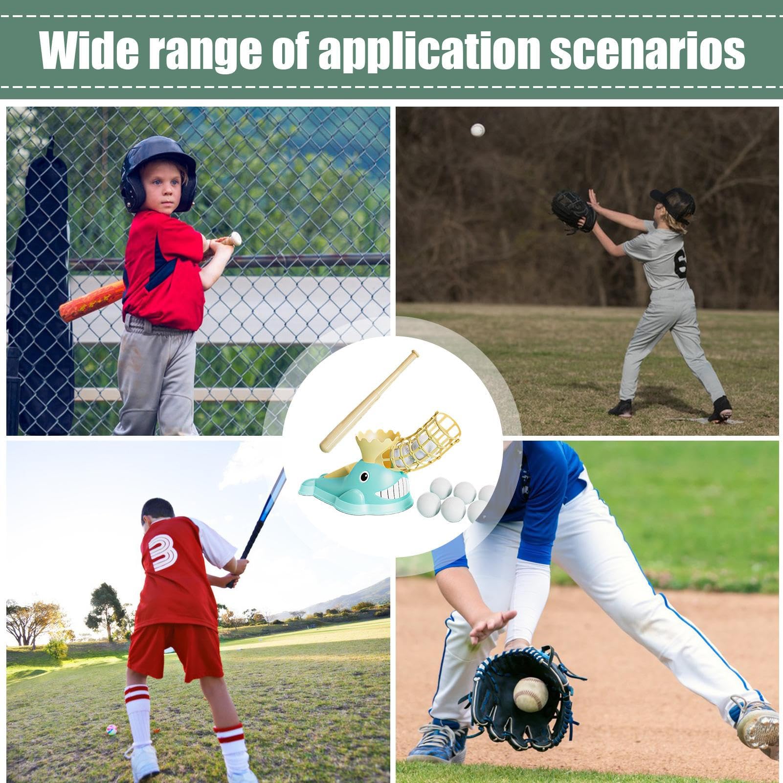 Genérico Juego De Béisbol De Lanzamiento,Entrenador De Swing Y Lanzamiento para Bate - Accesorios Deportivos Ajustables Portátiles para Exteriores，Diversión Familiar para Niños Y Adultos
