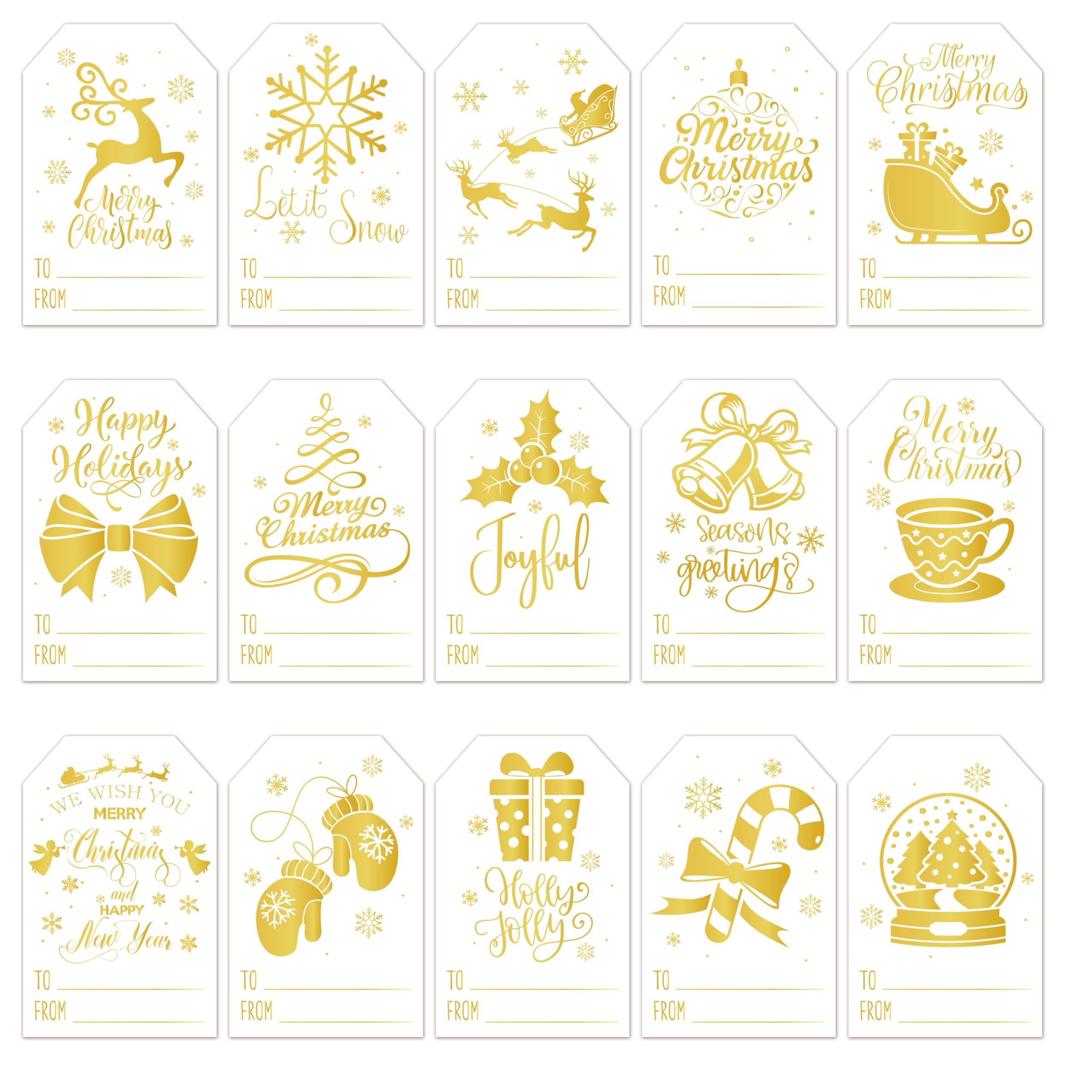 Autocollants De Noël Kraft Pour Cadeaux 30 PCS,Papiers Cadeaux