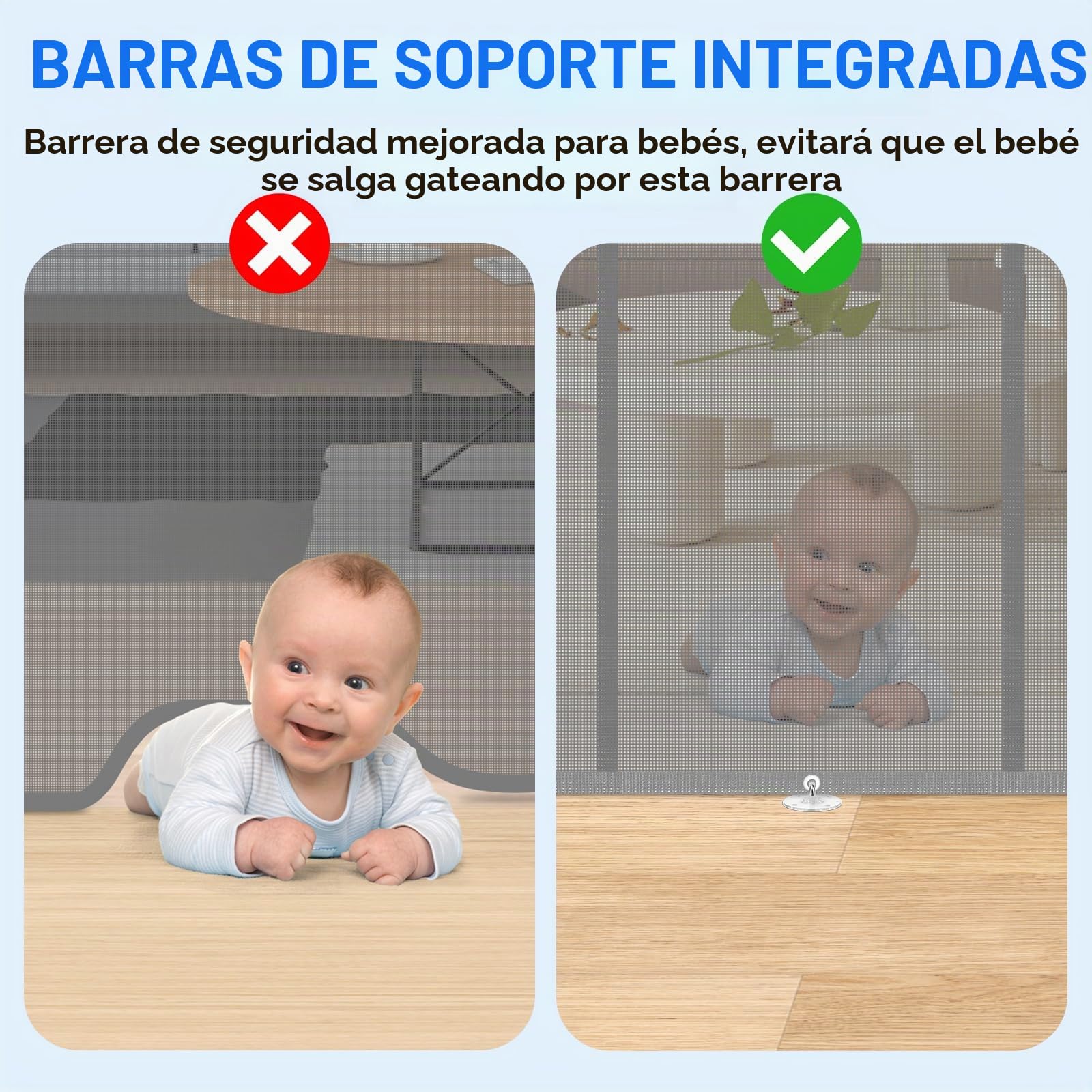 Puerta Seguridad Bebé Extensibles, 0-300 cm Barrera Seguridad Niños y Perros, Vallas de Seguridad para Niños Escaleras y Pasillos, Interiores y Exteriores (Gris)