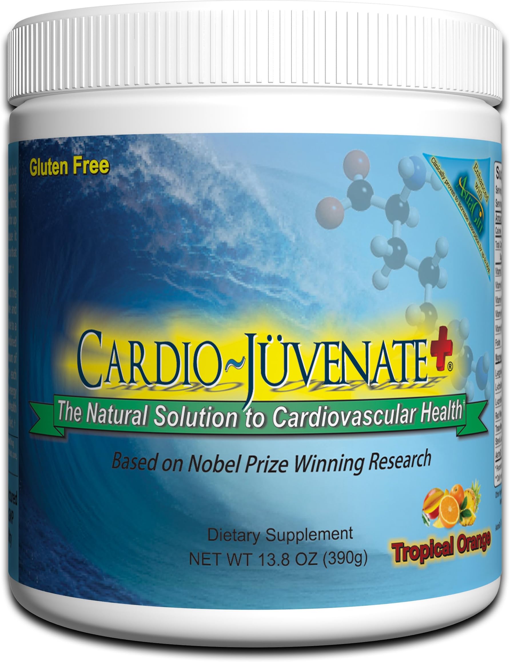 Cardio Juvenate Plus Tropical Orange Cardio Health Formula: Nitric Oxide Supplement 5000mg L-arginine, 1000mg L-citrulline, 1000mg L-carnitine per Serving to Support Heart Health and Blood Pressure