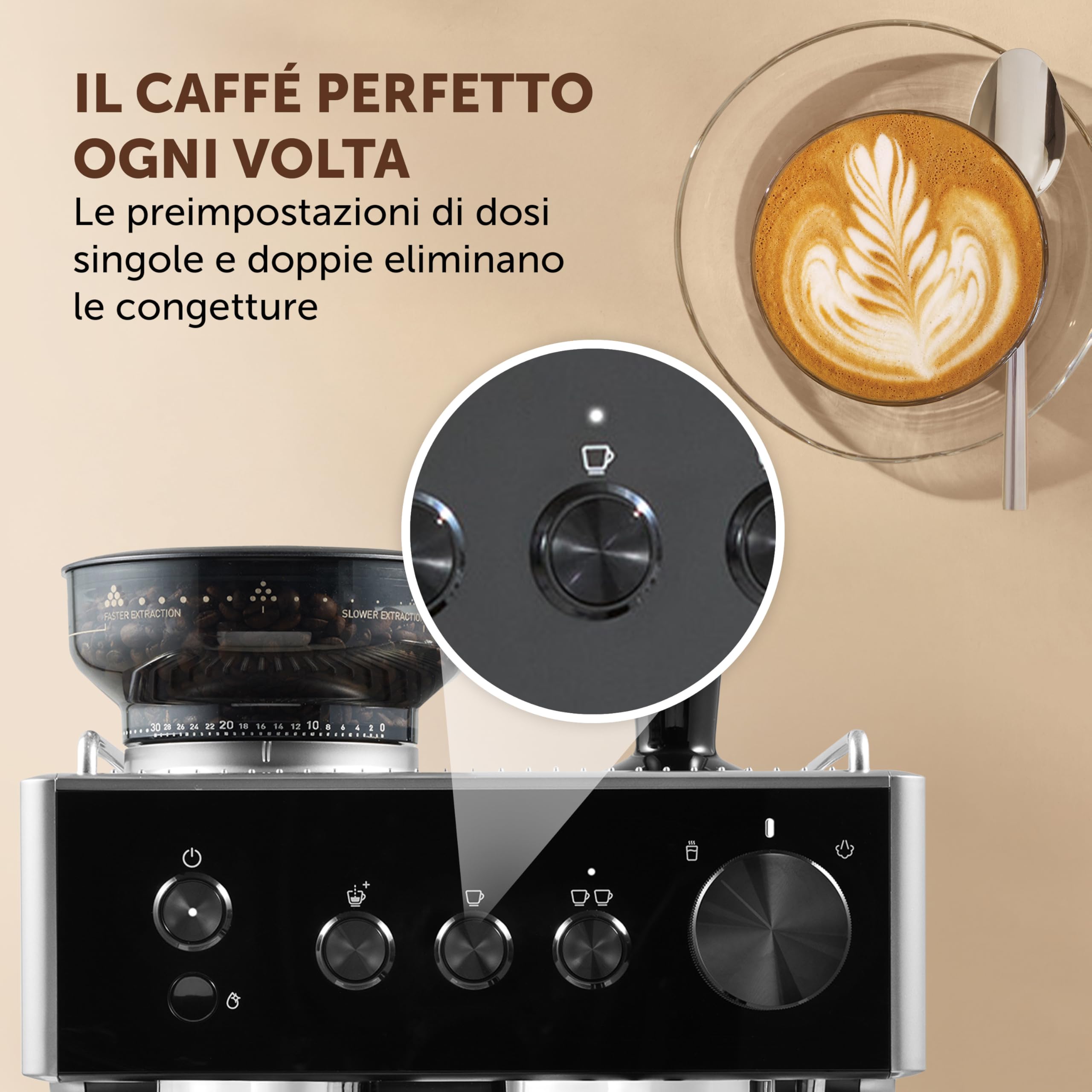 Breville Barista Classic Macchina per caffè espresso | Macchina da caffè con macinacaffè integrato e montalatte | Pompa italiana da 15 bar | Nero e argento [VCF186X]