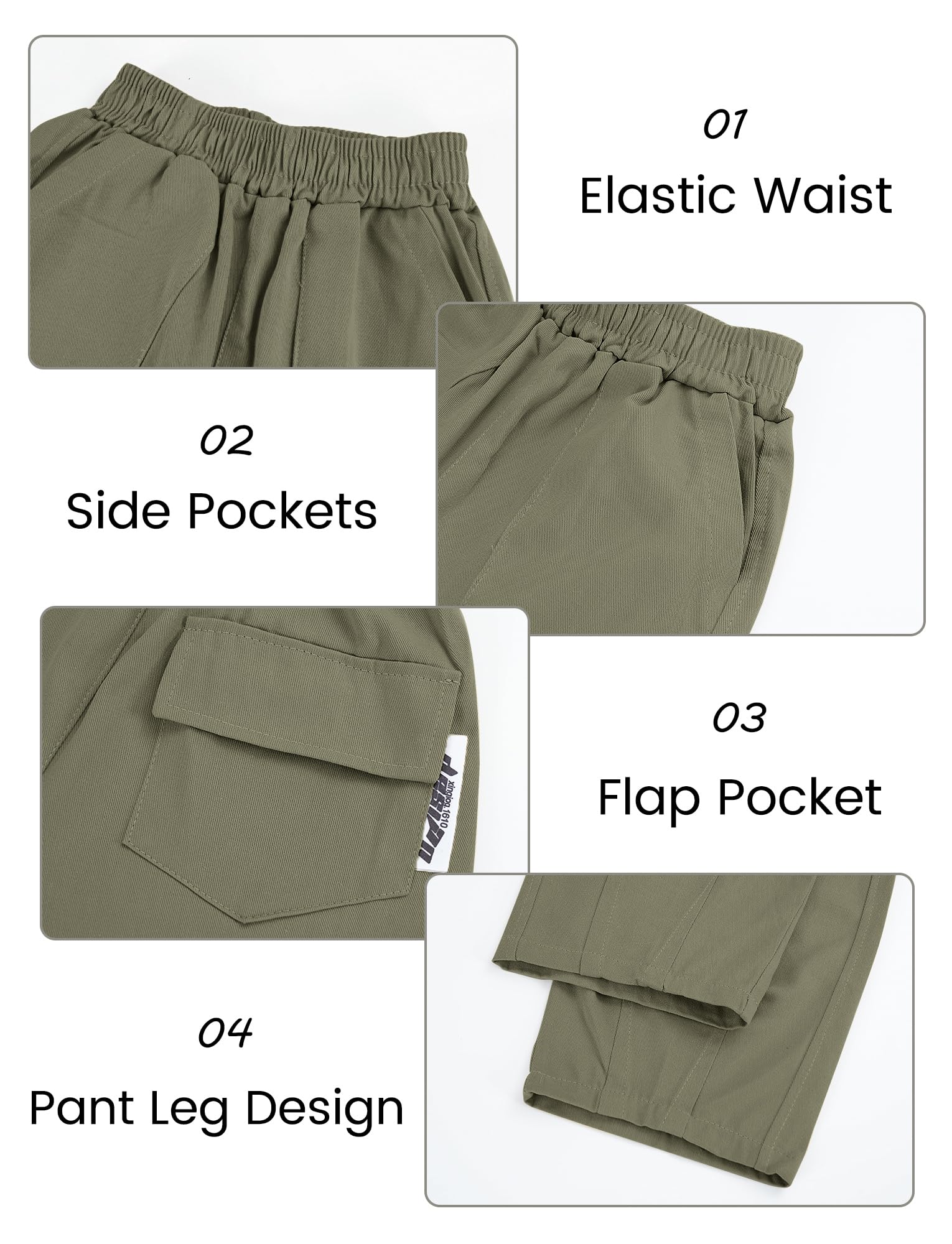 Happy Cherry Pantaloni Montagna Cargo Bambino Vita Elastica Alta Pantaloni Baggy Cotone Sciolto Scuola Track Joggers con Tasche Y2K Streetwear 120-170 CM