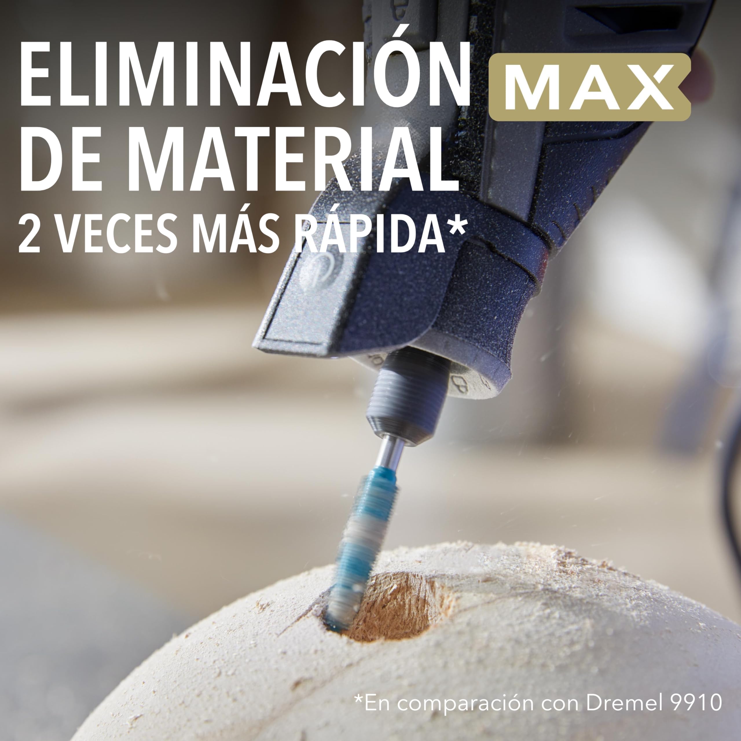 Dremel Max Power Carving Bit 9952, Acero Inoxidable, 6.35 mm, Cono para Tallar Madera Plástico Espuma Goma