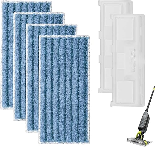 Paquete de 4 almohadillas de microfibra lavables de repuesto para trapeadores de aspiradora Shark Vacmop VM252 VM251 VM200 VM200C VM252C QM250 VM250