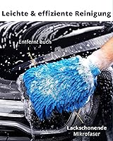 Vista 4 de Large Size Navy Blue Car Wash Mitt, Premium Chenille Microfiber Lint Wash Glove, Scratch-Free Chenille Car Cleaning Mitt
