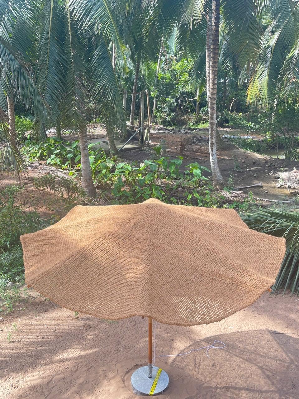 Tissu de rechange pour parasol de 300 cm, 100 % fibre de coco, pour 8 baleines, naturel et durable