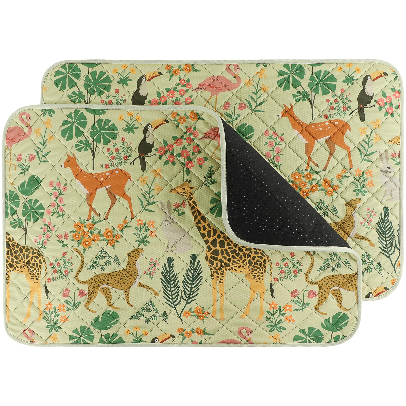 IEUUMLER 2 Pezzi Tappetini Lavabili igienici per Cani, Asciugatura Rapida Tappetino per Addestramento del Cane Riutilizzabile per Gatti, Cani, Conigli, Porcellini d'India EU013