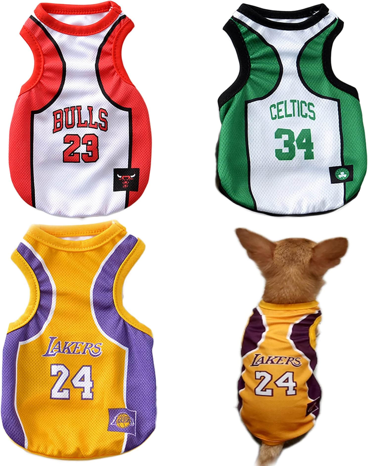 3Pack Dog Clothes for Small Dog Girl Puppy Clothes for Chihuahua Yorkies Bulldog Clothes for Medium Dogs Boy Basketball Jersey Pet Outfits Shirt Apparel Accessories,M