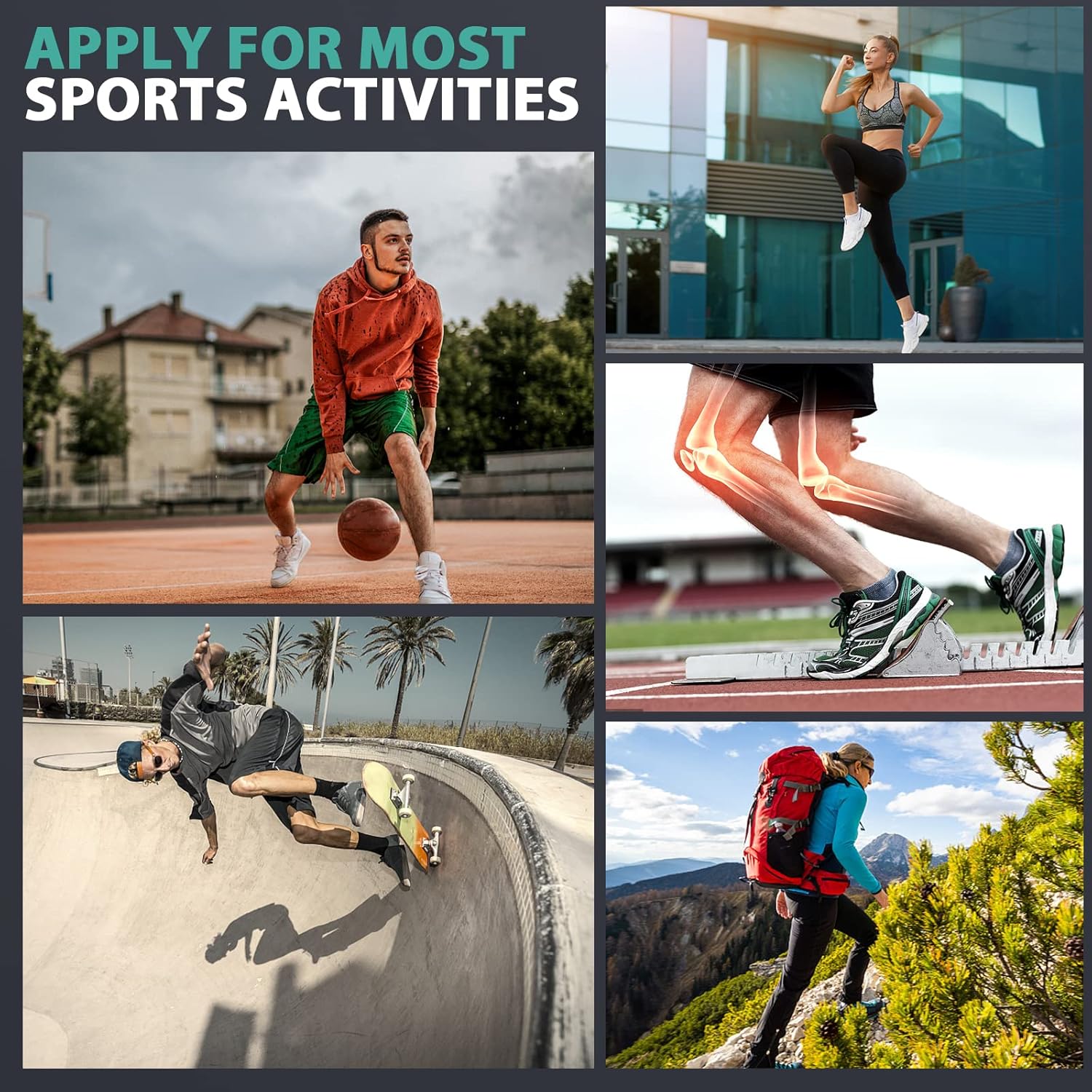 2 Pack Full Leg Compression Sleeves for Men And Women Long Knee Brace Support for Basketball, Running, Workout, Cycling, Sport - Image 6