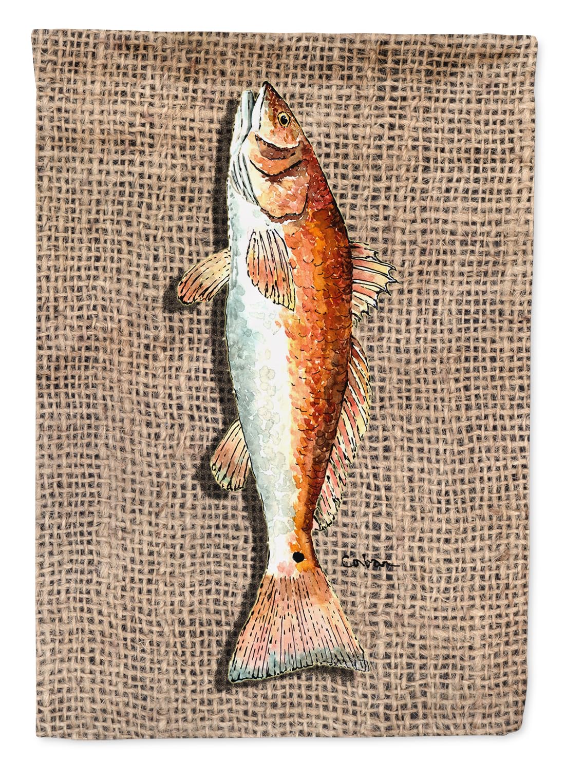 Caroline's Treasures 8736GF Fish Red Fish Flag Garden Size, Small, multicolor
