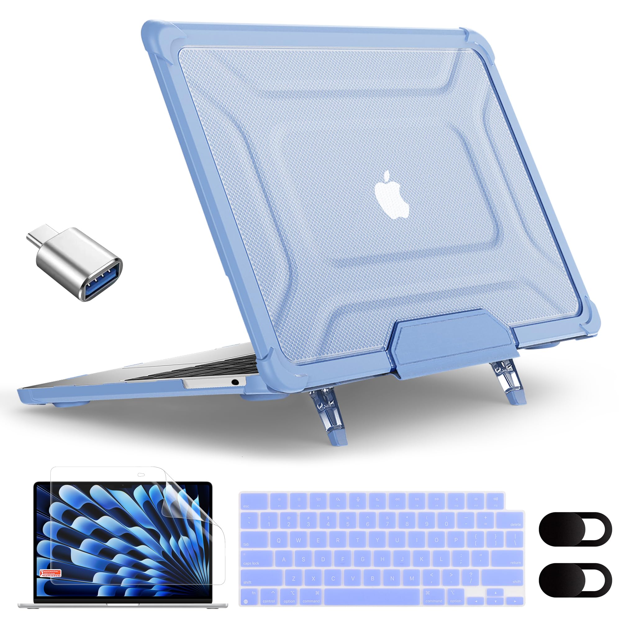 MEEgoodo Case for MacBook Air 15 inch 2026 2025 2024 2023, Case Fit Model (A3448/A3241/A3114/A2941) with M5/M4/M3/M2 Chip, Laptop Hard Shell with