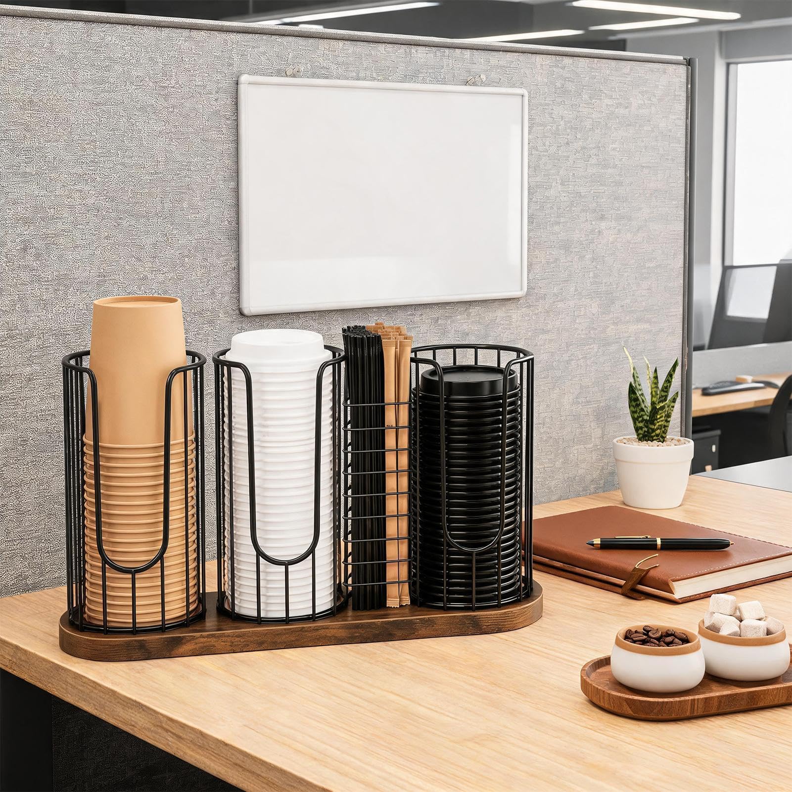 Soporte para Tazas de Café Estante metálico retro para vajilla con 4