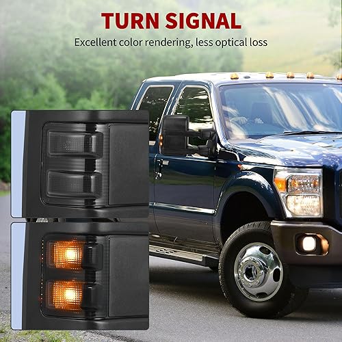 Miniatura 3 de YITAMOTOR Espejo de remolque compatible con Ford F250 F350 F450 F550 Super Duty 2008-2016, espejo lateral derecho del pasajero, espejo de remolque