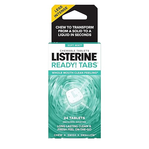Listerine Ready Tabs - Tabletas masticables con sabor a menta suave 24 unidades