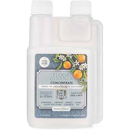 ProCare Citrus Floor Cleaner - Vinyl Floor Cleaner, Wood, Tile, Stone and Laminate Floor Cleaner For Mopping, Household Supplies, Cleaning Solution Concentrate For Kitchen & Bathroom - 8oz. Bottle
