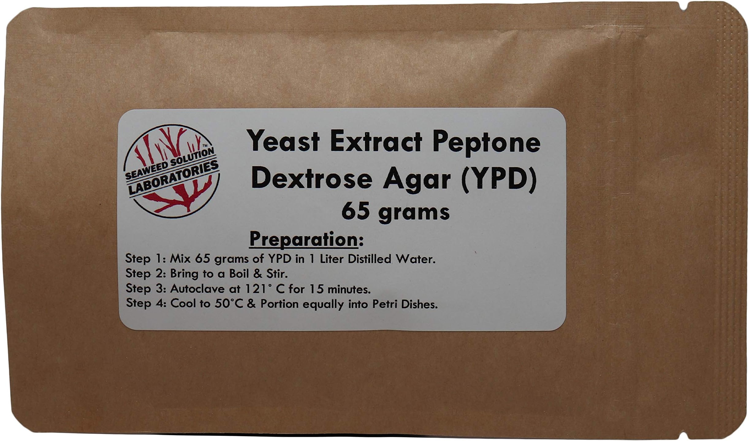 Yeast Extract Peptone Dextrose Agar (YEPD) (YPD) - 65 Grams