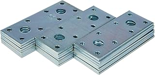 Connex Flachverbinder 95 x 35 x 2,5 mm - chromfarbig - 25 Stück - Verzinktes Material / Lochplatte / Flacheisen / Holzverbinder Metall / HVG1400