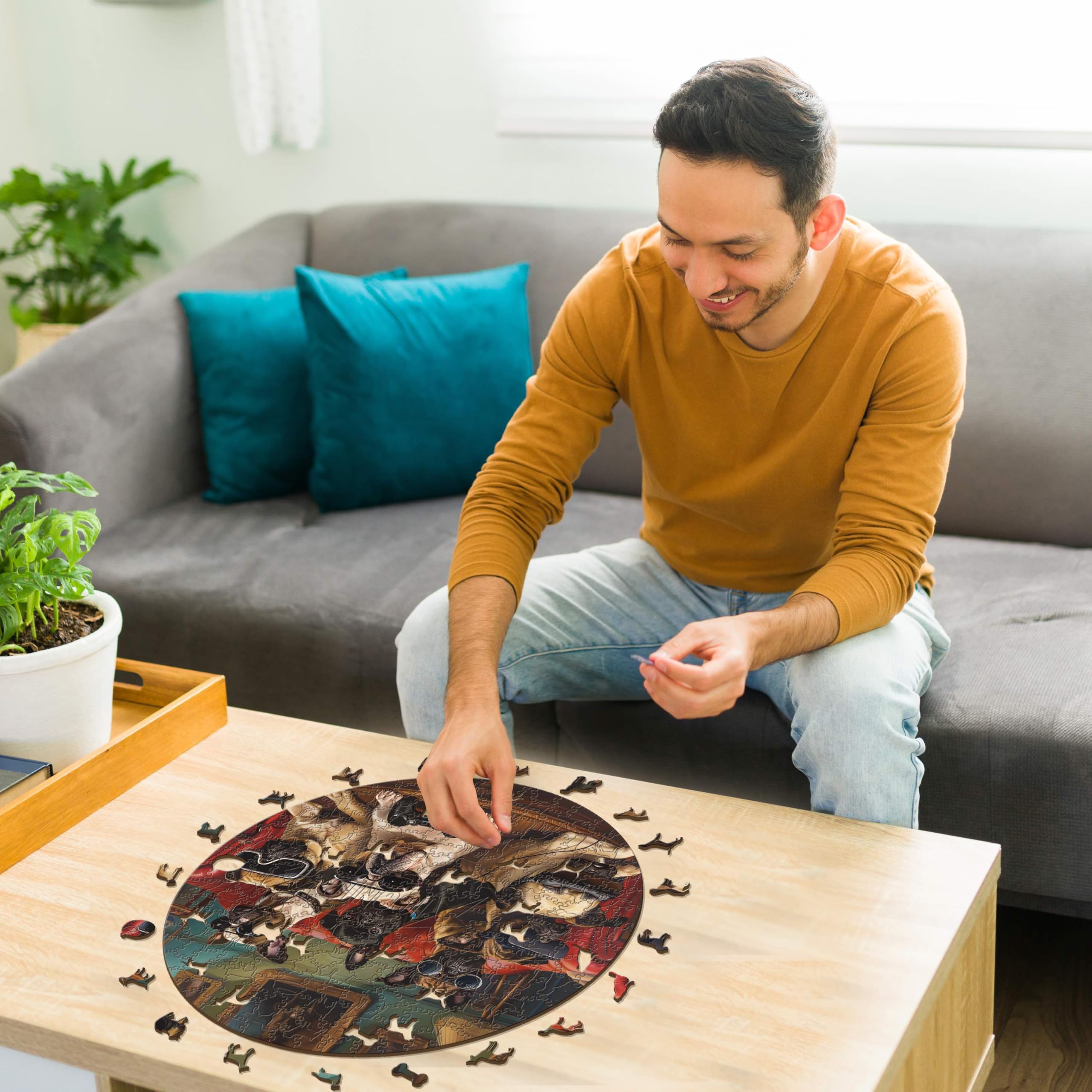 Iconic Puzzles - Gamer Dogs, Fantasy Animals, 100% nachhaltiges Holzpuzzle, Geschenke für Kinder und Erwachsene, Größe M, 350 Teile – Ansicht 2