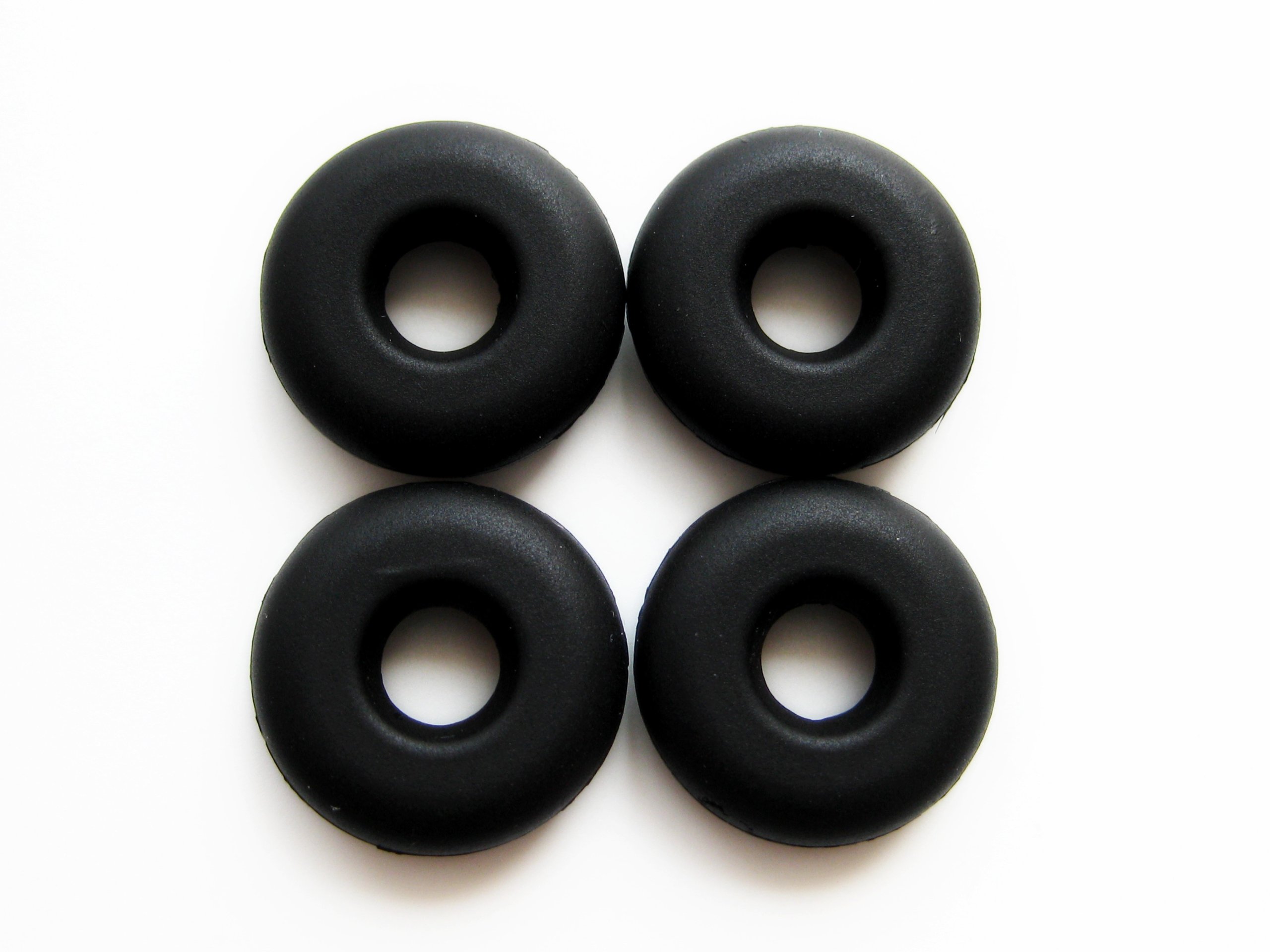 4 Round Black Ear Gels Ear Buds Compatible with Motorola Headsets H270 H371 H375 H385 H390 H560 H620 H680 H681 H685