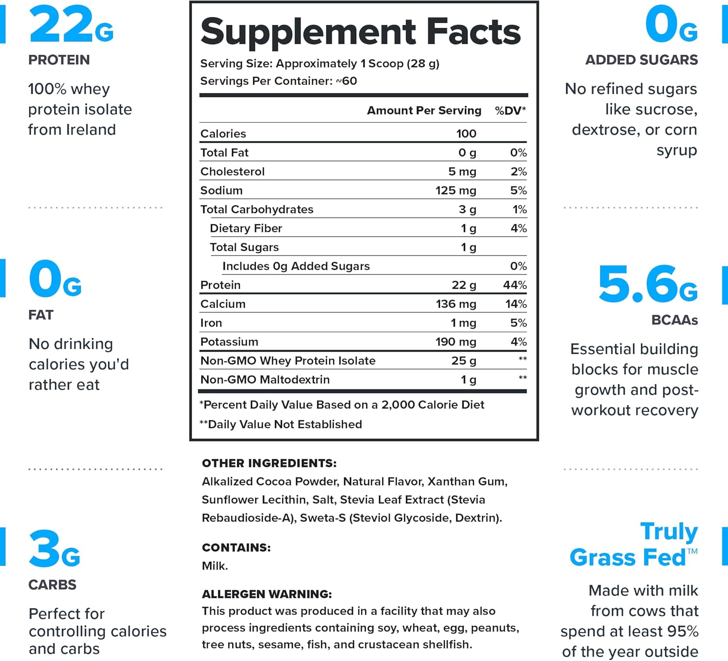 LEGION Whey+ Protein Whey Isolate from Grass Fed Cows (Chocolate, 60 Servings) - Whey Protein Isolate Powder, Low Calorie, Non-GMO, Sugar Free, Lactose and Gluten Free, All Natural Protein Powder - Image 2