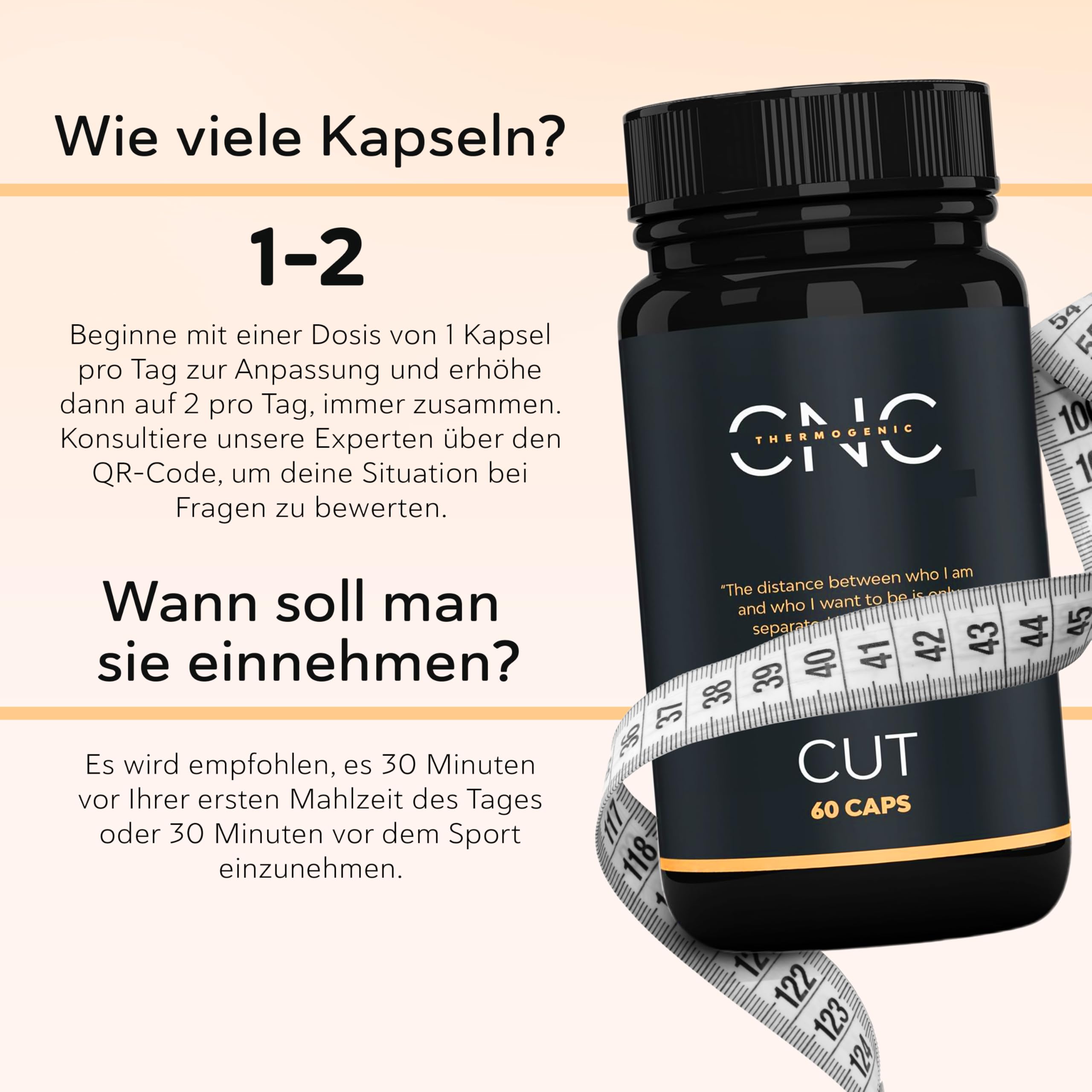 Fettverbrenner CUT – Fortschrittliche Formel zur Unterstützung von Stoffwechsel & Energie mit L-Carnitin, Bioperine® & Kurkuma – Entwickelt für Aktive Lebensstile (Verpackung Kann Variieren)
