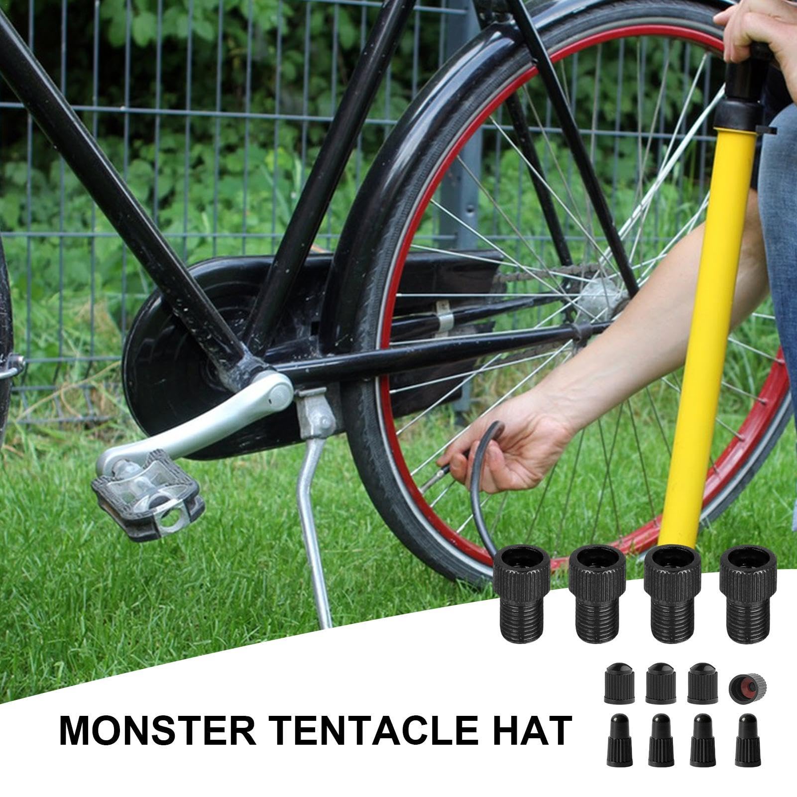 Adattatore per valvola per bicicletta - Convertitore adattatore in lega di | alluminio per compressore d'aria,Adattatore per pompa bicicletta, tappi per pneumatici per biciclette impermeabili