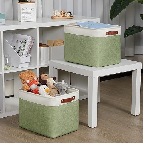 Vista 157 de DULLEMELO Canastas de almacenamiento pequeñas de 15 x 6 x 5.5 pulgadas, contenedores de almacenamiento de tela para tanque de inodoro