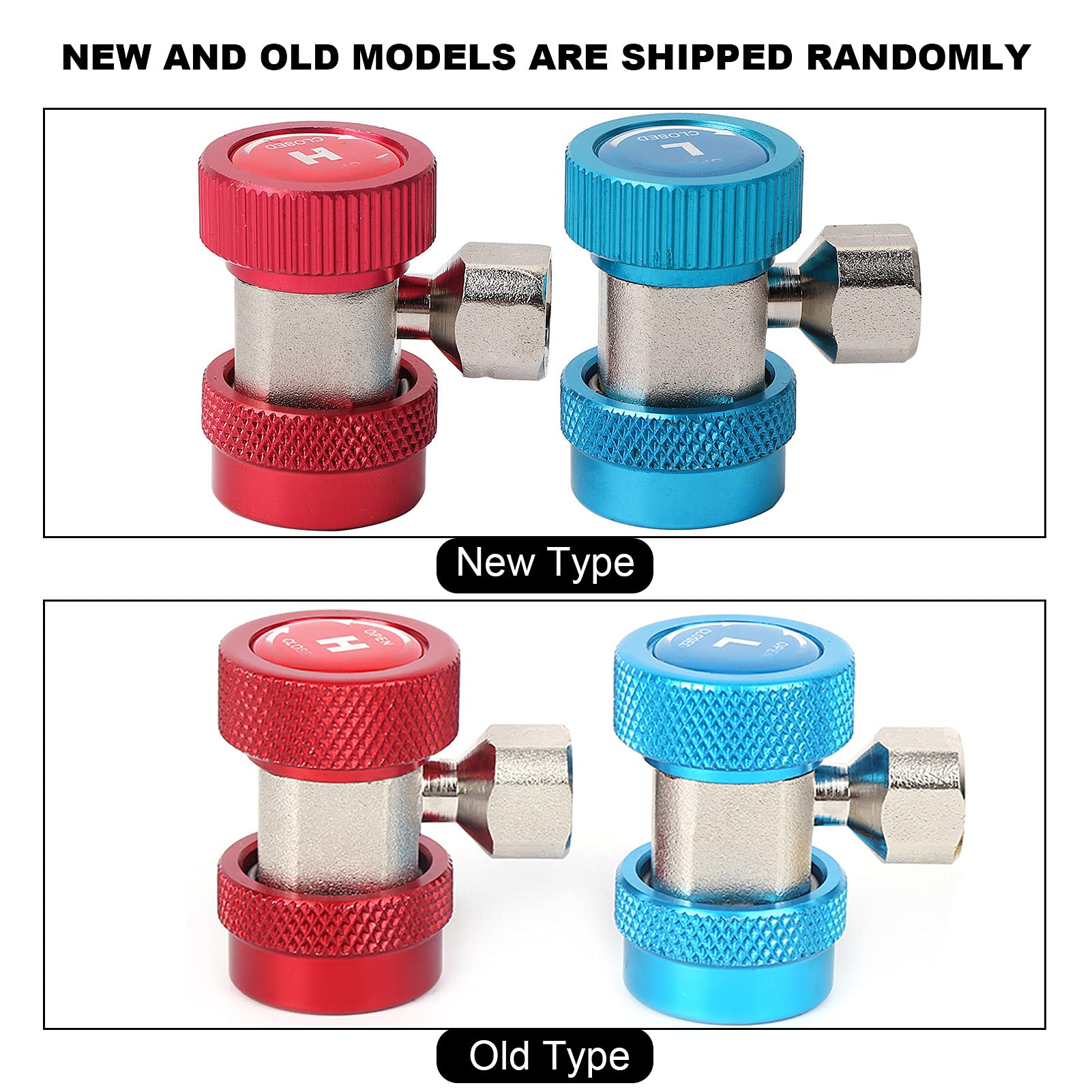 Lot 2 Adaptateurs Coupleur Rapide R134a Réglables – Connecteurs HP/BP Pour Climatisation Voiture, 1/4 SAE Mâle