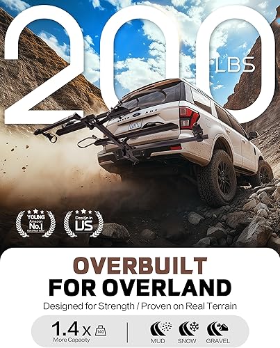 Miniatura 2 de Hitch - Portabicicletas para 2 bicicletas, capacidad de 200 libras, para autos, camiones, SUV, minivans, RV, remolque, soporte de plataforma