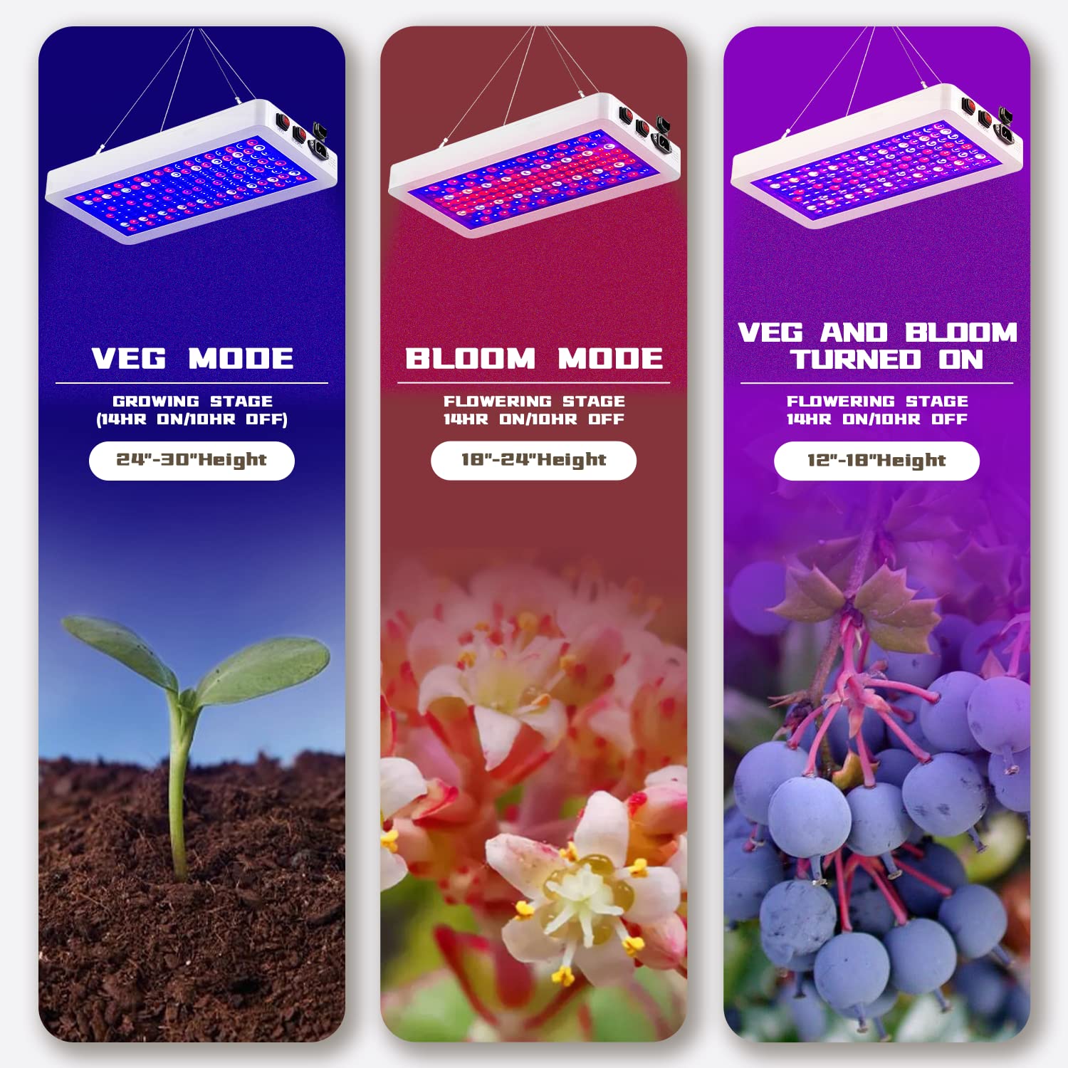 Luces LED de crecimiento de 1500 W para plantas de interior, luz de crecimiento de espectro completo, luz de crecimiento de plantas para semillas, verduras y flores