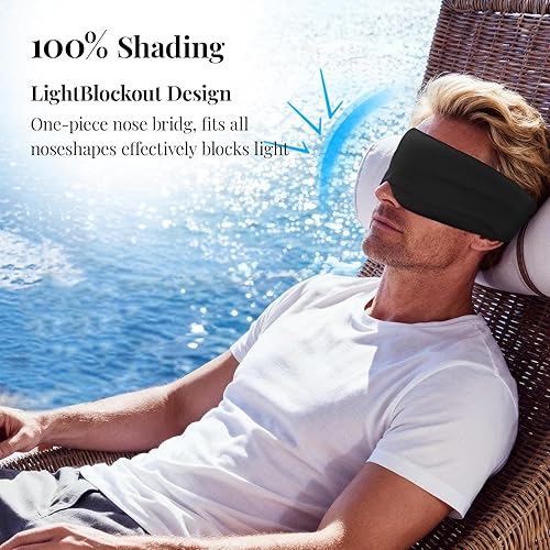 Miniatura 2 de Antifaz de dormir de algodón para mujeres y hombres, 100% bloqueo de luz, antifaz para dormir para dormir de lado, suave, presión cero,