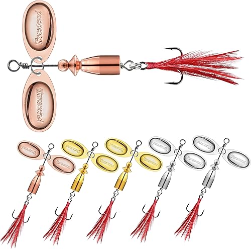 Miniatura 1 de TRUSCEND Sistema de cucharas giratorias de dos vías, spinners de pesca para jigging, señuelos de pesca de cola de gallo bien hechos con cuerpo y