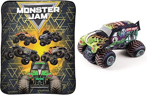 Jay Franco Monster Jam Grave Digger - Paquete de almohada y manta