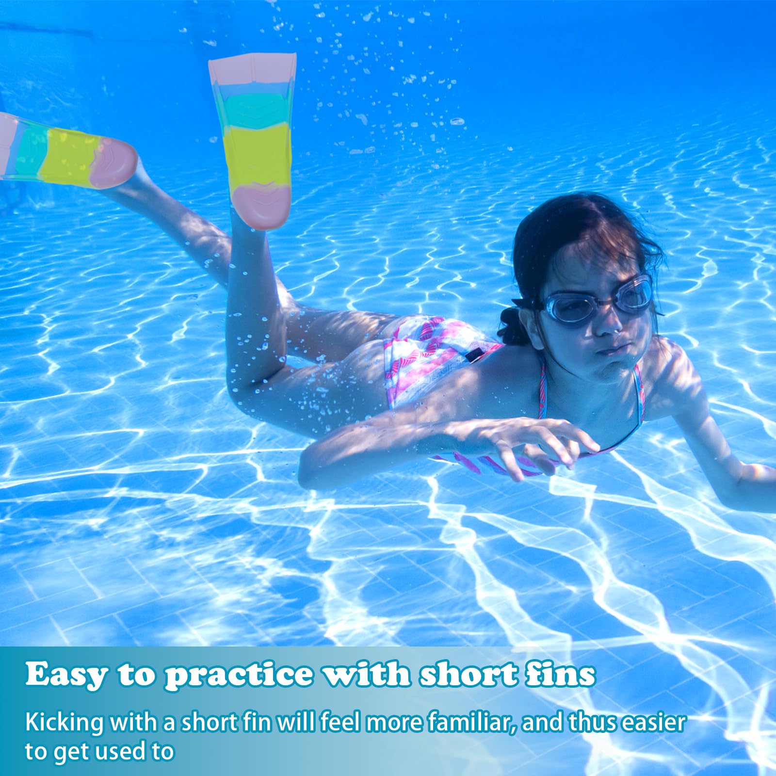 Aletas de natación para niños, 100% silicona, aletas de entrenamiento, aletas de natación para niños y adultos, entrenamiento de agua abierta, snorkeling