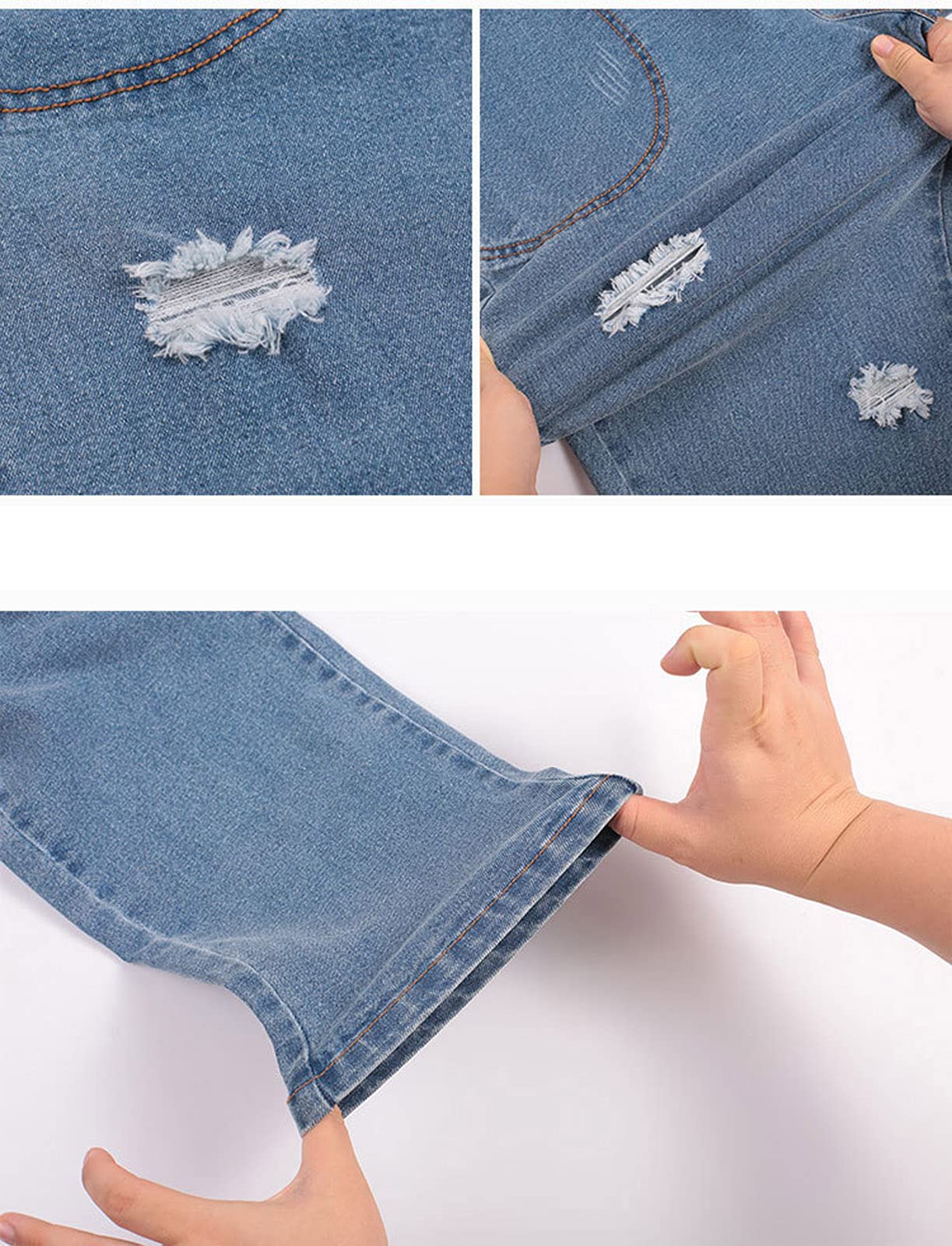 Salopette Premaman Elasticizzata Regolabile in Denim Salopette Incinta con Ricamo di Girasole sul Petto