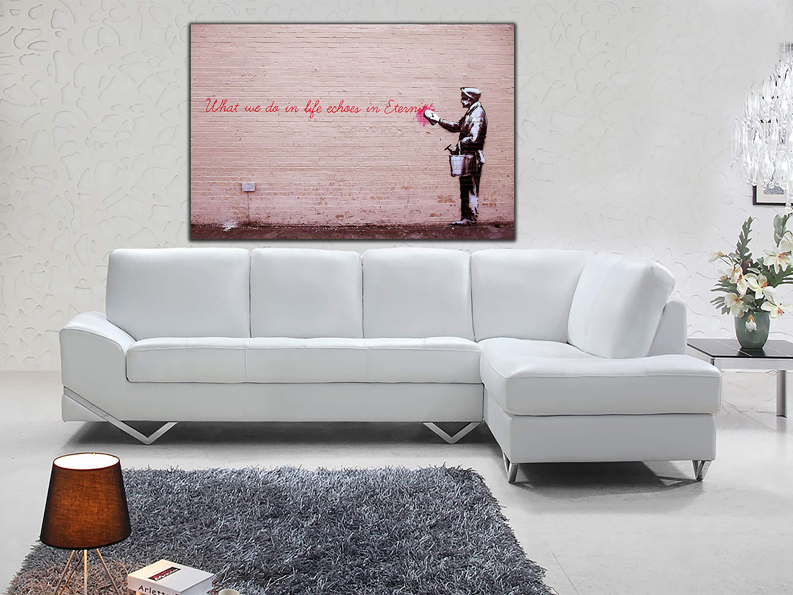 Banksy etnich obraz, reprodukcja obrazu, nadruk na płótnie oprawionym w ramę, sztuka ścienna, dekoracja domu, 76 x 60 cm, głębokość 18 mm