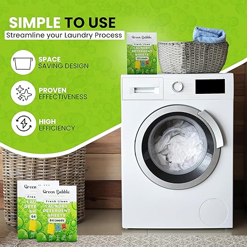 Miniatura 3 de Hojas de detergente ecológico, aroma de lino fresco, sin plástico, ideal para viajes, a base de plantas, tiras de sábanas de lavandería totalmente