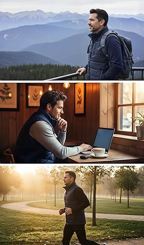 Miniatura 8 de Vcansion Chaleco acolchado con cuello alto casual para hombre