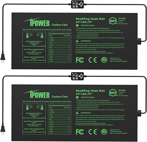Miniatura 65 de iPower Alfombrilla térmica para plantas con controlador digital de temperatura doble, almohadilla térmica con certificación MET, 48 x 20.75