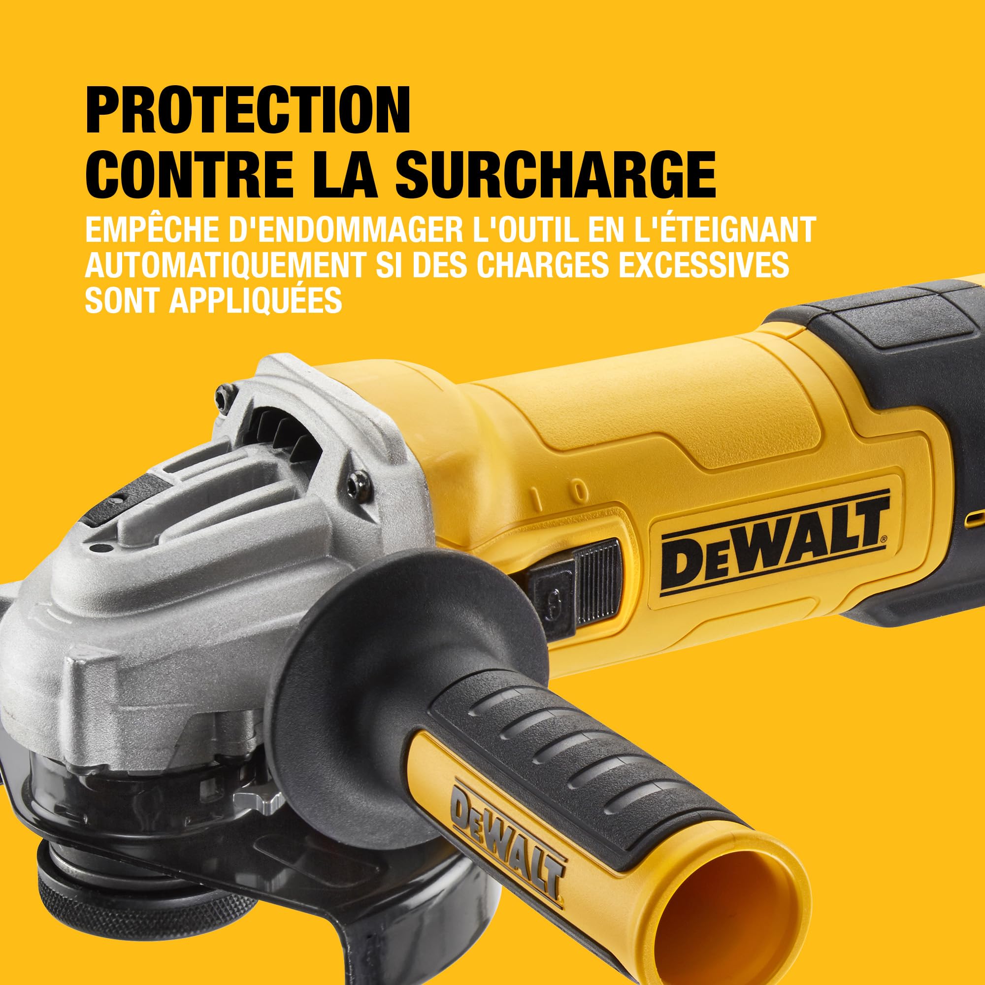 DEWALT - Meuleuse d'angle filaire 125mm à vitesse variable, 1500W avec interrupteur anti-redémarrage - Kit de surfaçage, DWE4257KT-QS