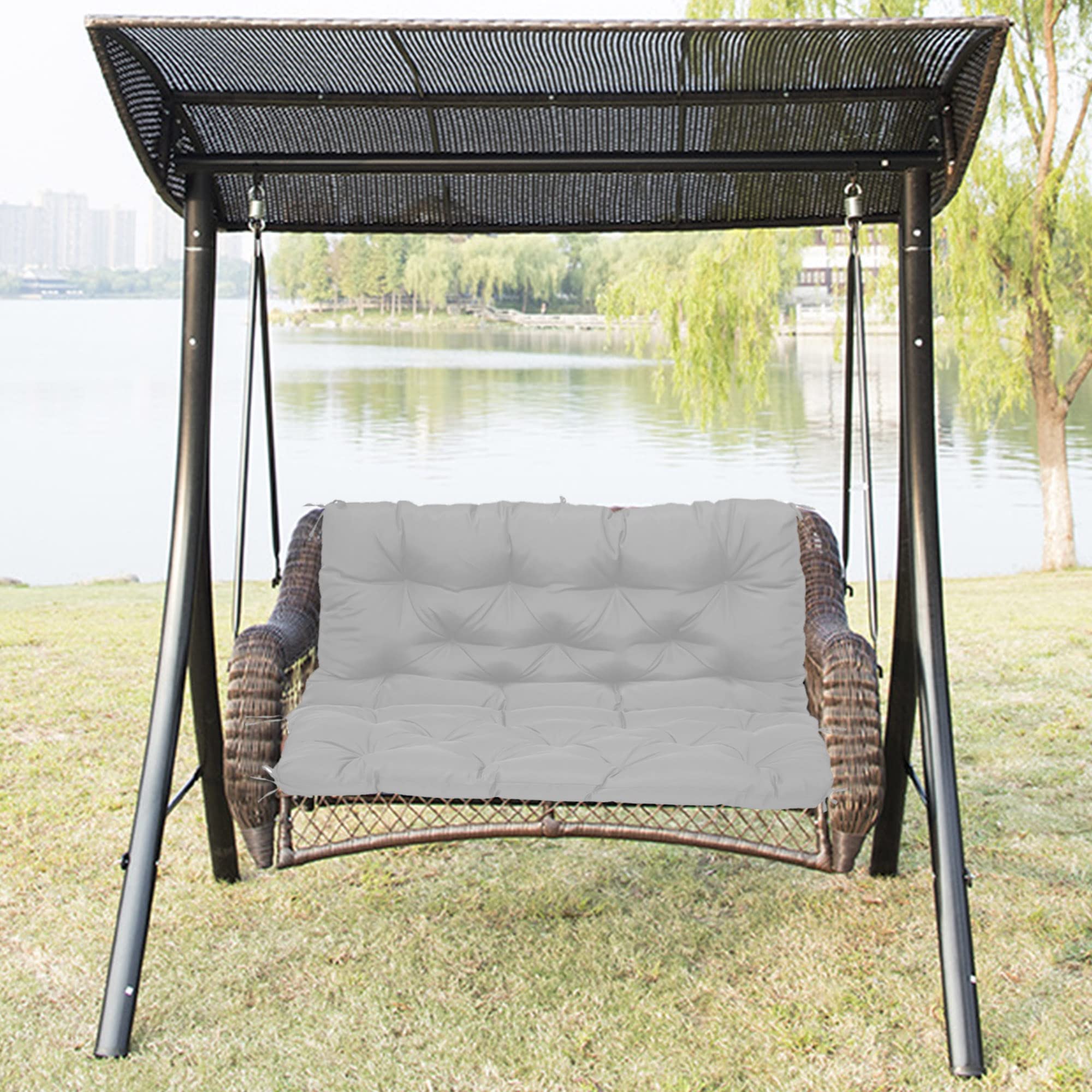 Coussin balancelle extérieur lavable et surrembourré épaisseur 10 cm