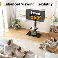 Perlegear TV állvány 30-70 colos tévéhez, dönthető, forgó, magasságállítható polccal 3