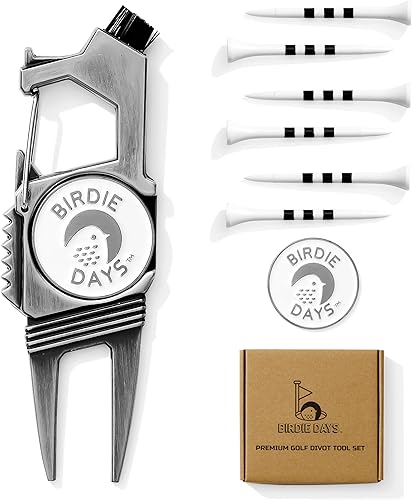 Miniatura 9 de Juego de marcadores de bola y herramientas magnéticas de regalo Acabado plateado o latón antiguo 2 marcadores 1 reparación multifuncional